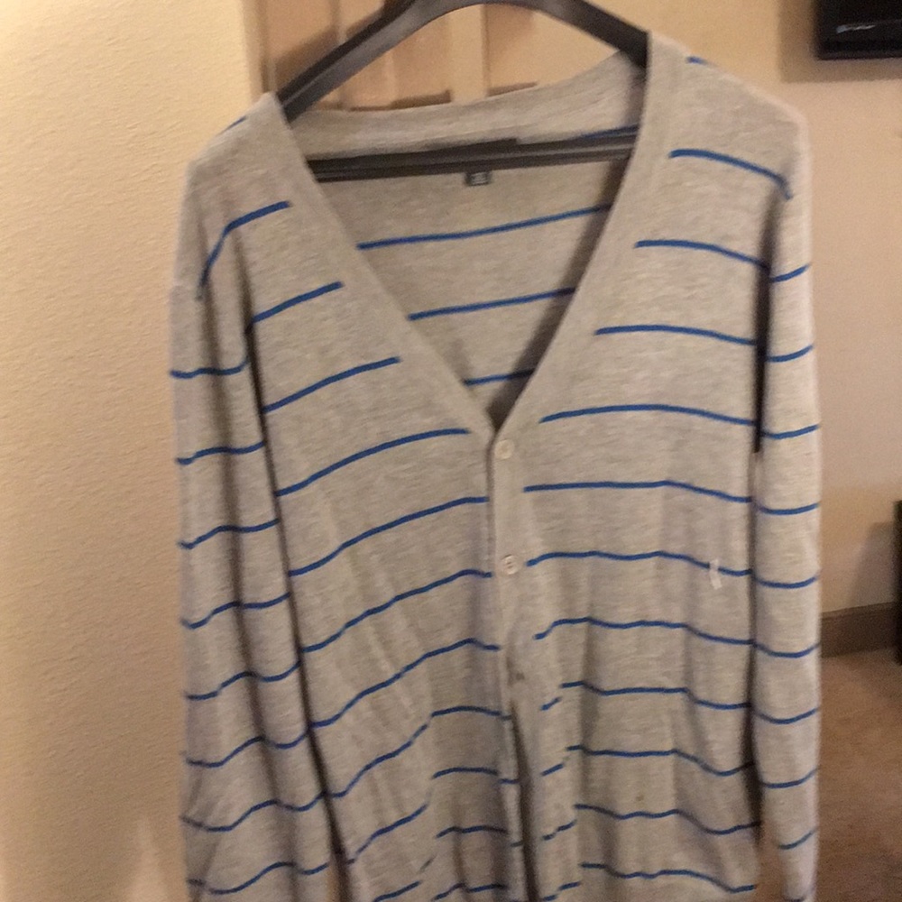 Gray and Blue Cardigan Heritage1981 sweater Size L
